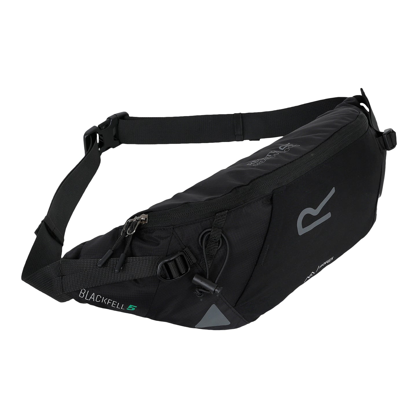 Black - Side - Regatta Blackfell 4 Reflective 5L Waist Bag