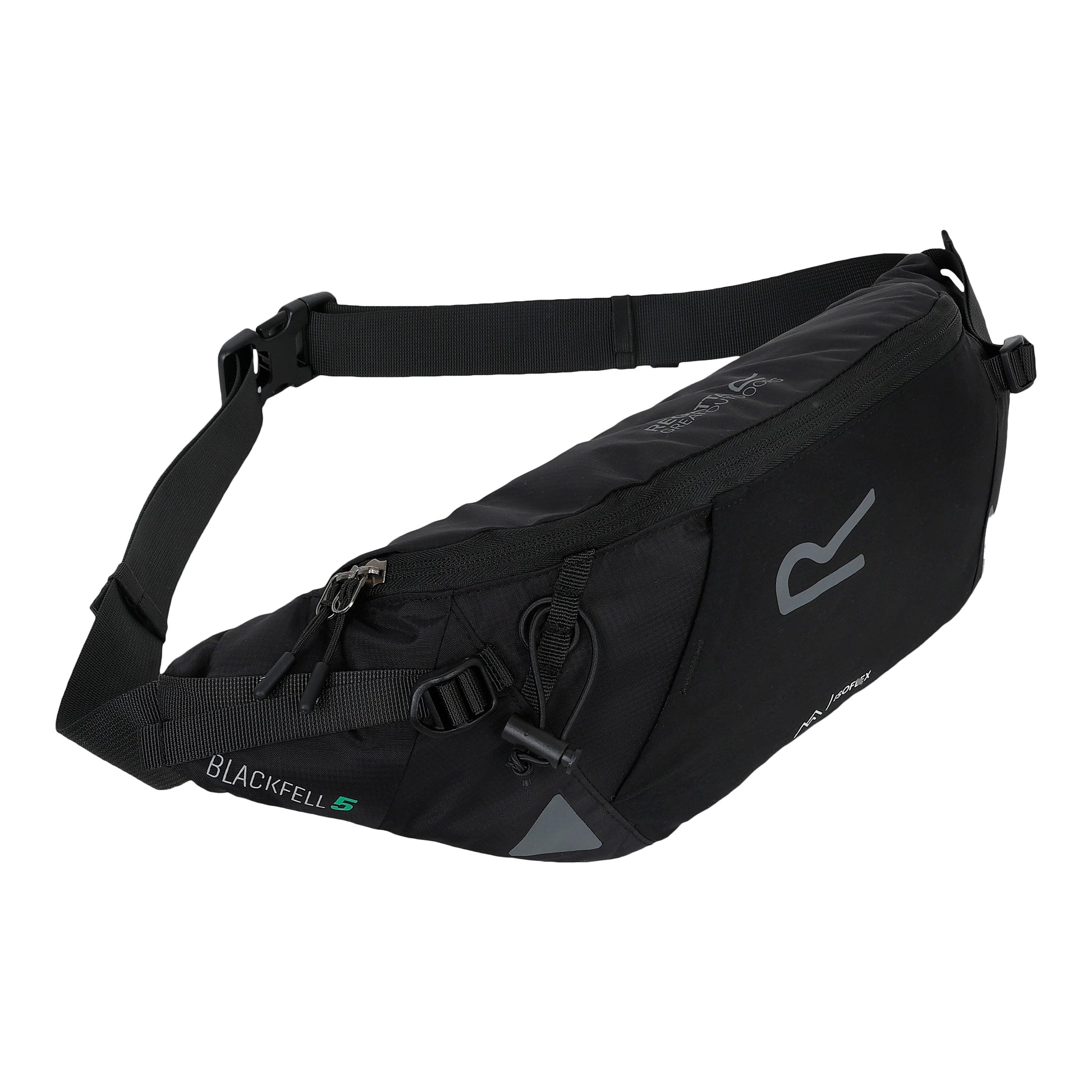 Black - Side - Regatta Blackfell 4 Reflective 5L Waist Bag