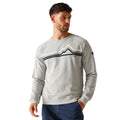 Grey Marl - Lifestyle - Regatta Mens Nithsdale Linear Mountain Crew Neck Sweatshirt