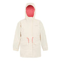 Light Vanilla-Peach Bloom-White - Front - Regatta Childrens-Kids Ballina Stripe Waterproof Jacket