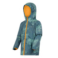 Stormy Weather-Glacier-Bright Marigold - Side - Regatta Childrens-Kids Lever II Printed Waterproof Jacket