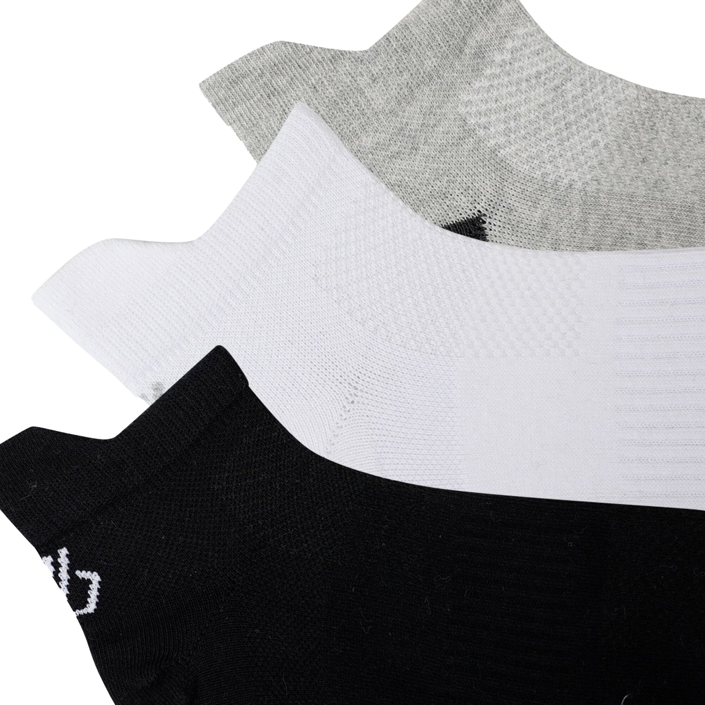 Black-White-Grey Marl - Back - Dare 2B Unisex Adult Movement Trainer Socks (Pack of 3)