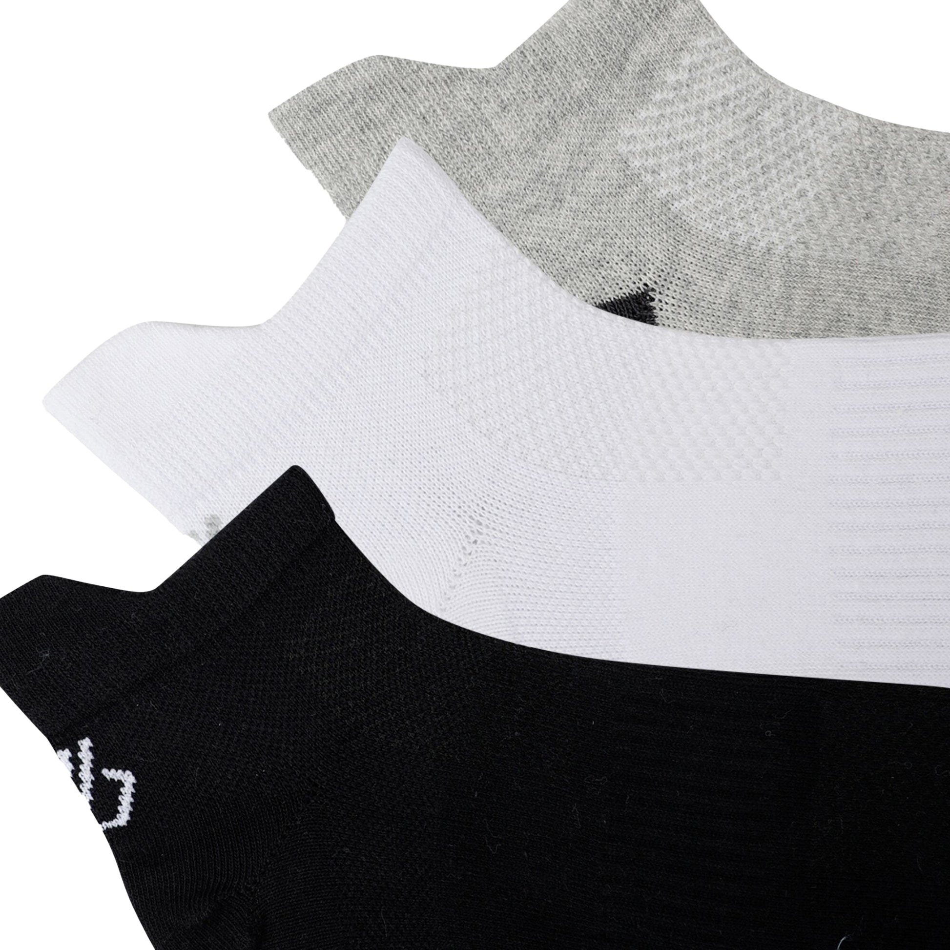 Black-White-Grey Marl - Back - Dare 2B Unisex Adult Movement Trainer Socks (Pack of 3)