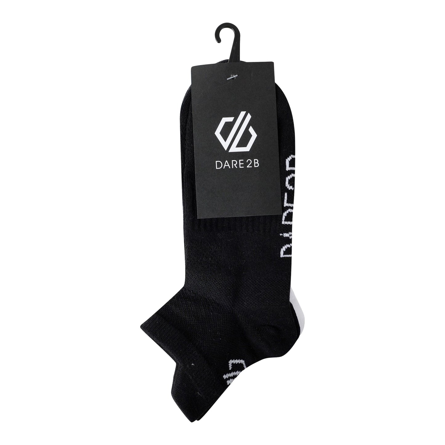 Black-White-Grey Marl - Side - Dare 2B Unisex Adult Movement Trainer Socks (Pack of 3)