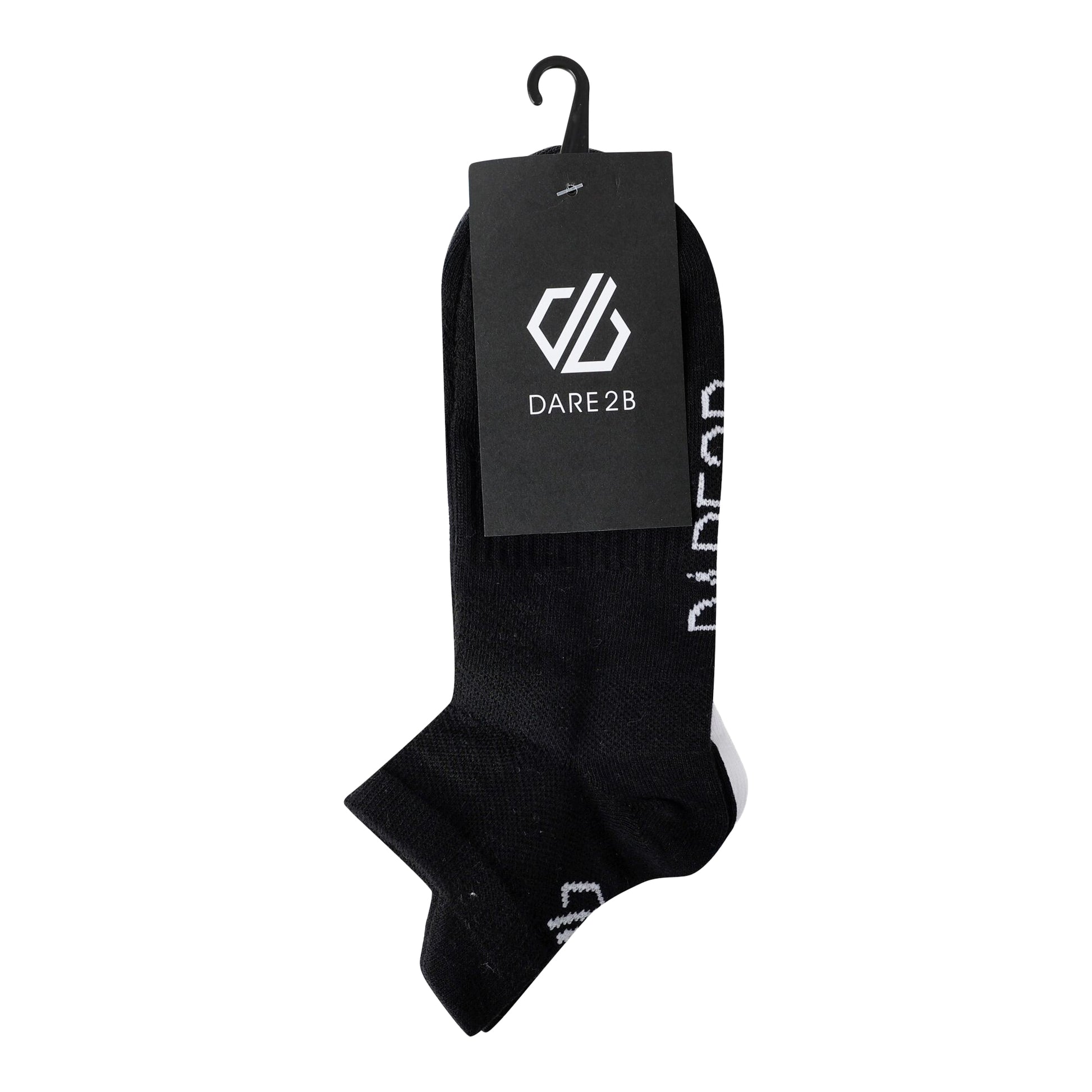 Black-White-Grey Marl - Side - Dare 2B Unisex Adult Movement Trainer Socks (Pack of 3)
