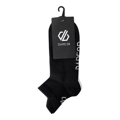 Black-White-Grey Marl - Side - Dare 2B Unisex Adult Movement Trainer Socks (Pack of 3)