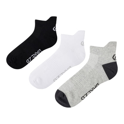 Black-White-Grey Marl - Front - Dare 2B Unisex Adult Movement Trainer Socks (Pack of 3)