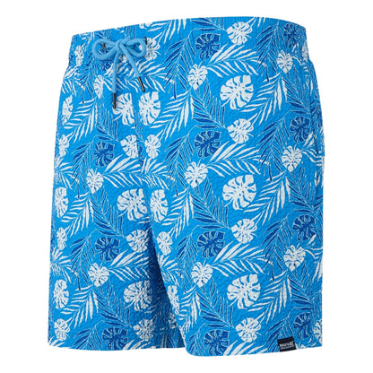 Elysium Blue - Side - Regatta Mens Loras Leaf Seersucker Swim Shorts