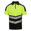 Black-Yellow - Front - Regatta Professional Mens Hi-Vis Polo Shirt
