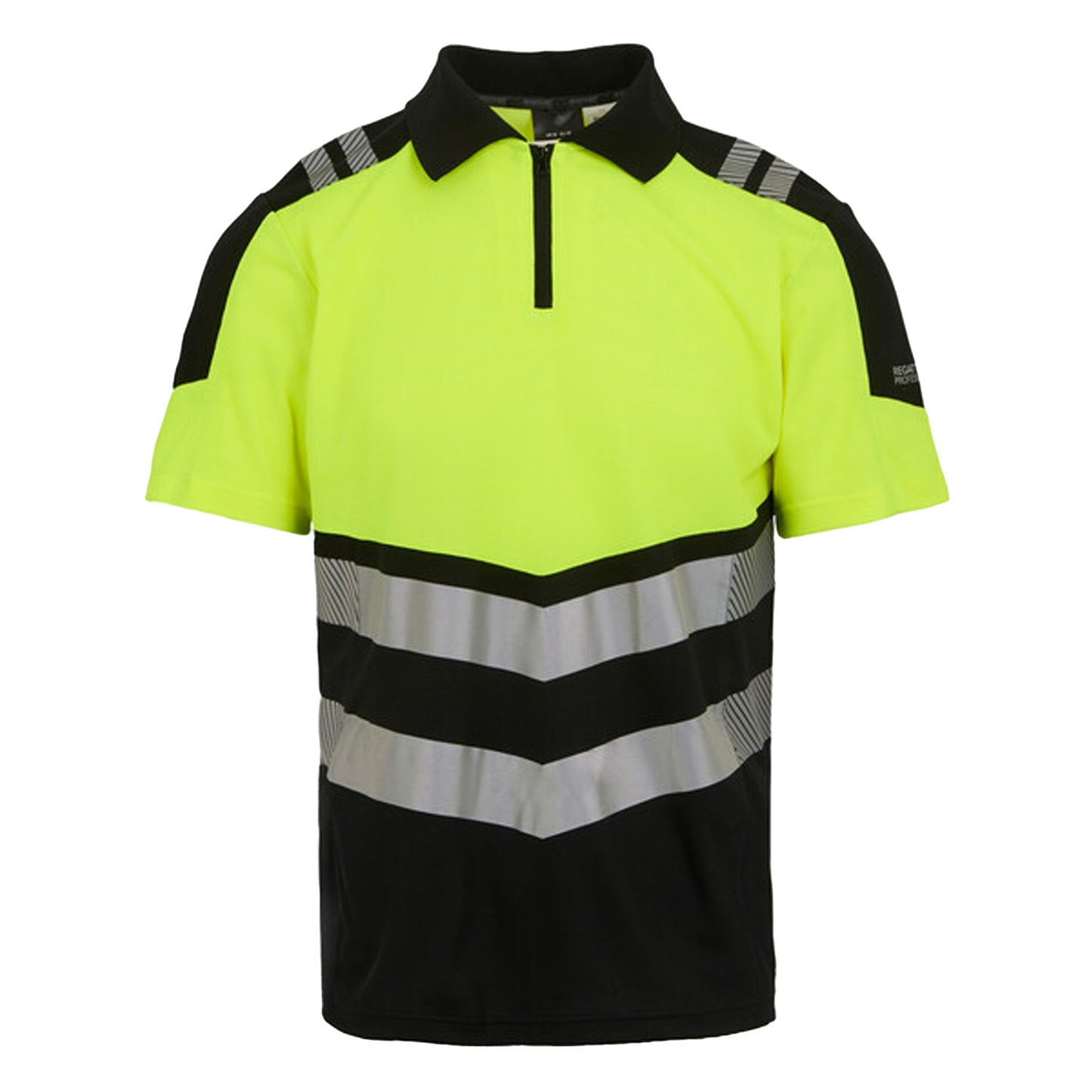 Black-Yellow - Front - Regatta Professional Mens Hi-Vis Polo Shirt