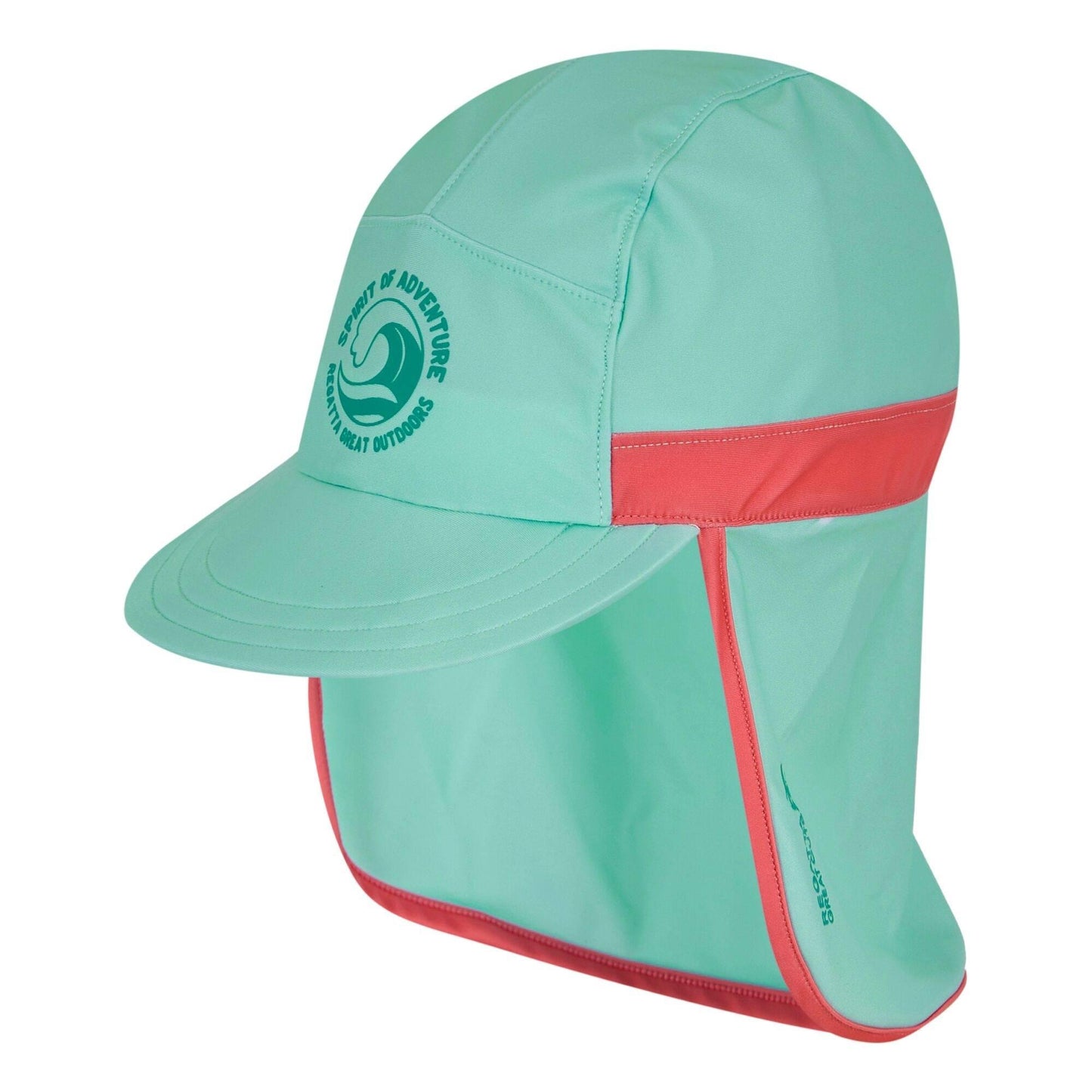 Aruba Blue-Peach Bloom - Side - Regatta Childrens-Kids II Neck Protector Cap