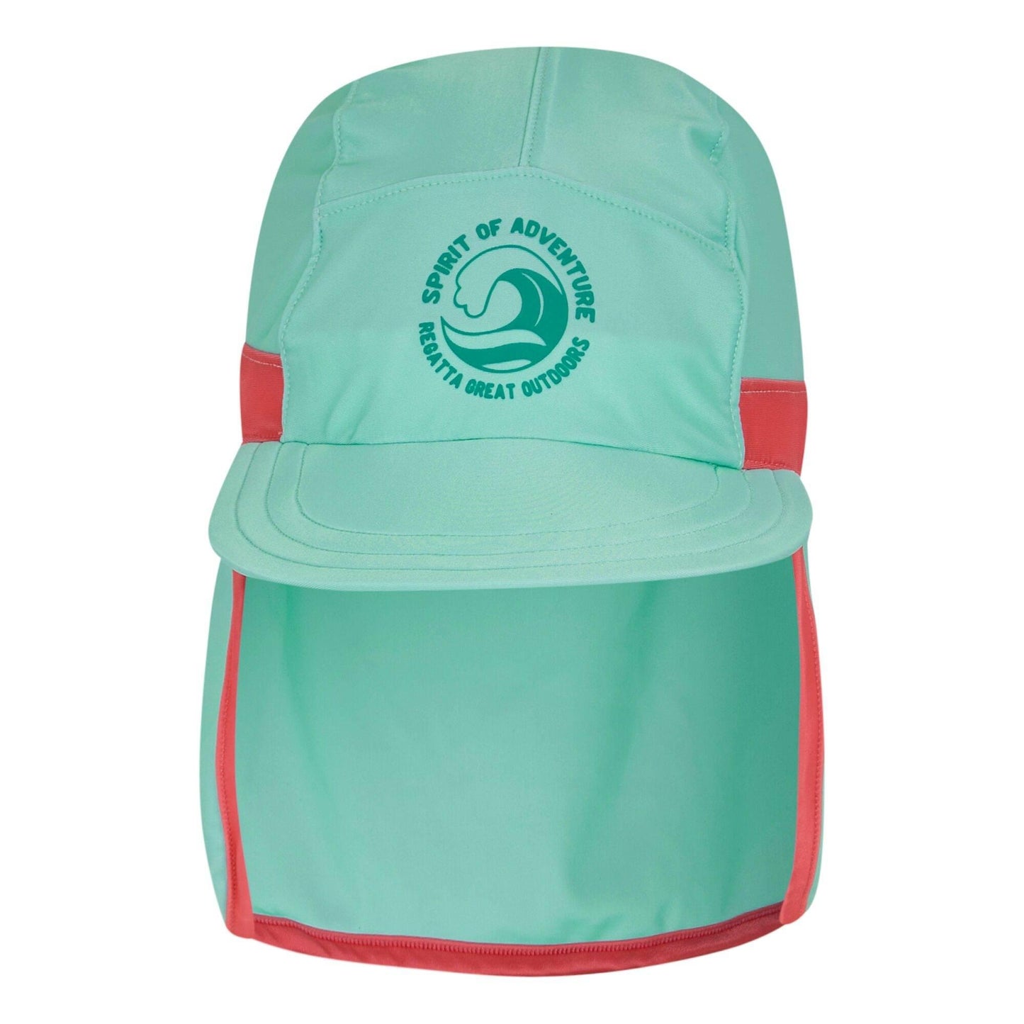 Aruba Blue-Peach Bloom - Front - Regatta Childrens-Kids II Neck Protector Cap