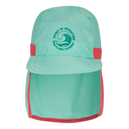 Aruba Blue-Peach Bloom - Front - Regatta Childrens-Kids II Neck Protector Cap