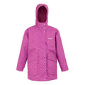 Lilac Cream - Front - Regatta Childrens-Kids Orla Kiely Swing Jasmine Flower Waterproof Jacket