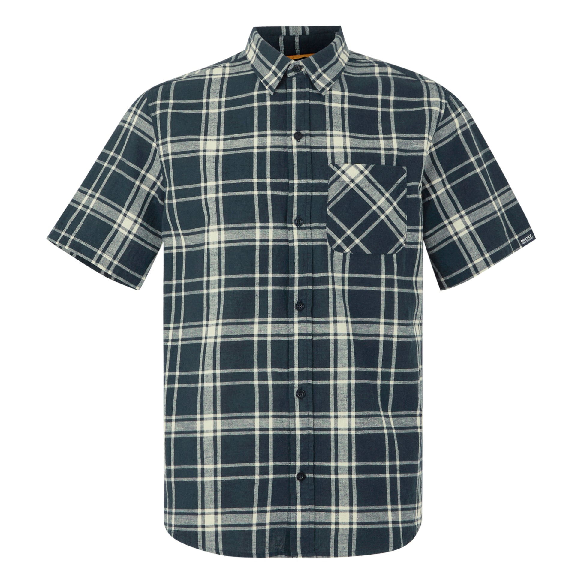 Navy - Front - Regatta Mens Loran Short-Sleeved Shirt