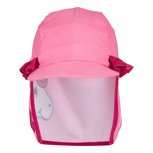 Sweet Pink-Pink Potion - Front - Regatta Childrens-Kids Luna The Unicorn 3D Neck Protector Cap