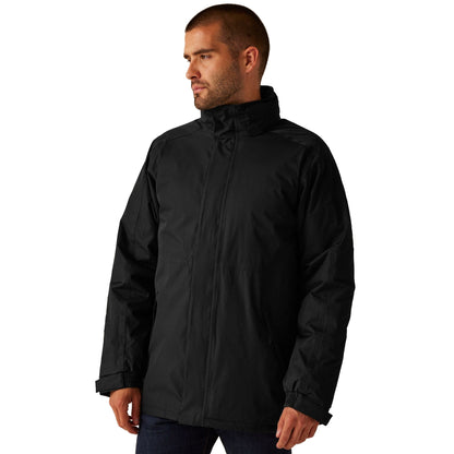 Black - Side - Regatta Professional Mens Plain Waterproof Parka