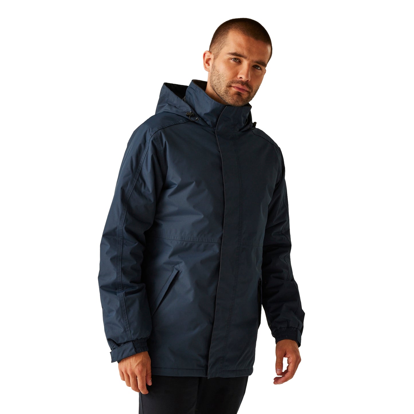 Navy - Side - Regatta Professional Mens Plain Waterproof Parka