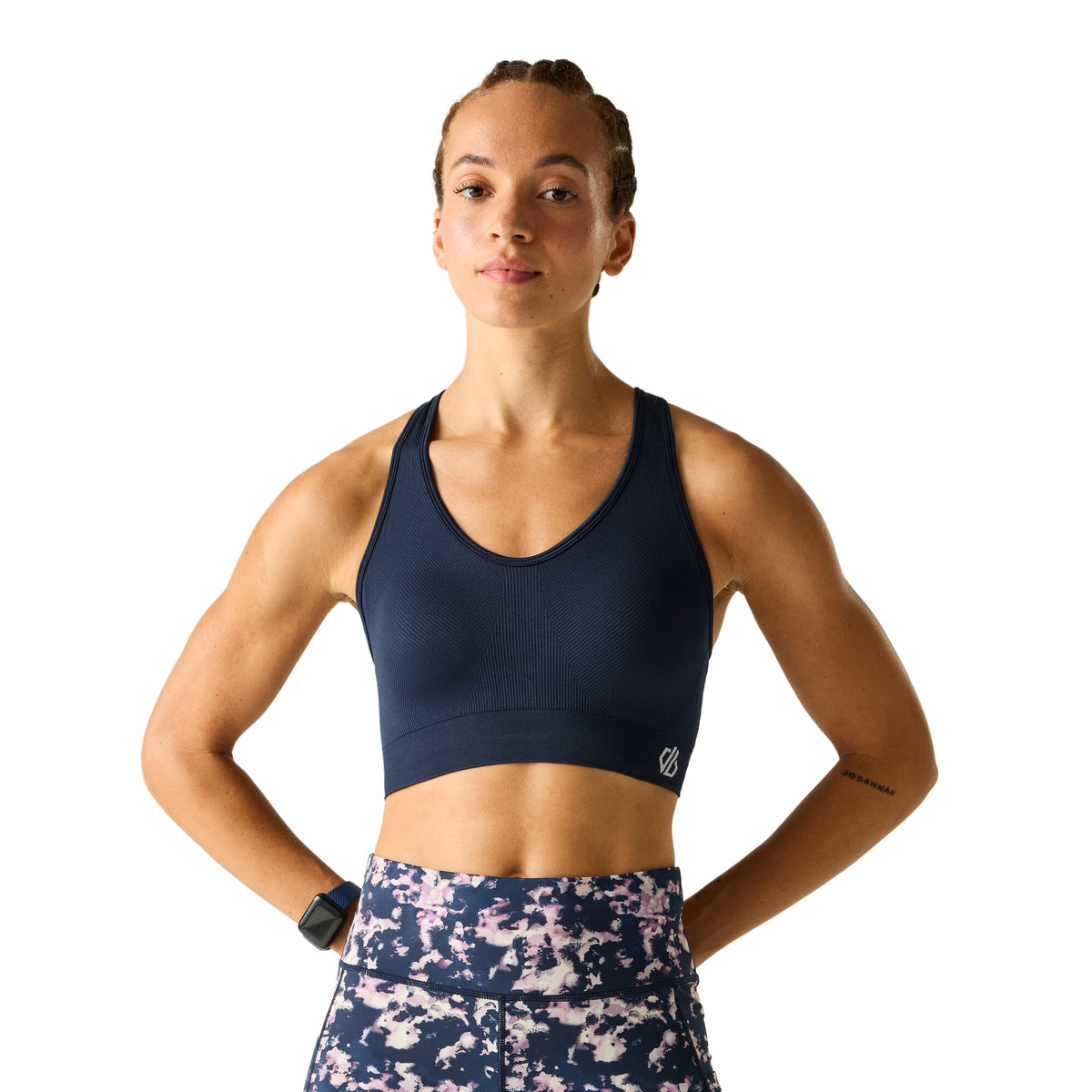 Navy - Pack Shot - Dare 2B Womens-Ladies React Sports Bra