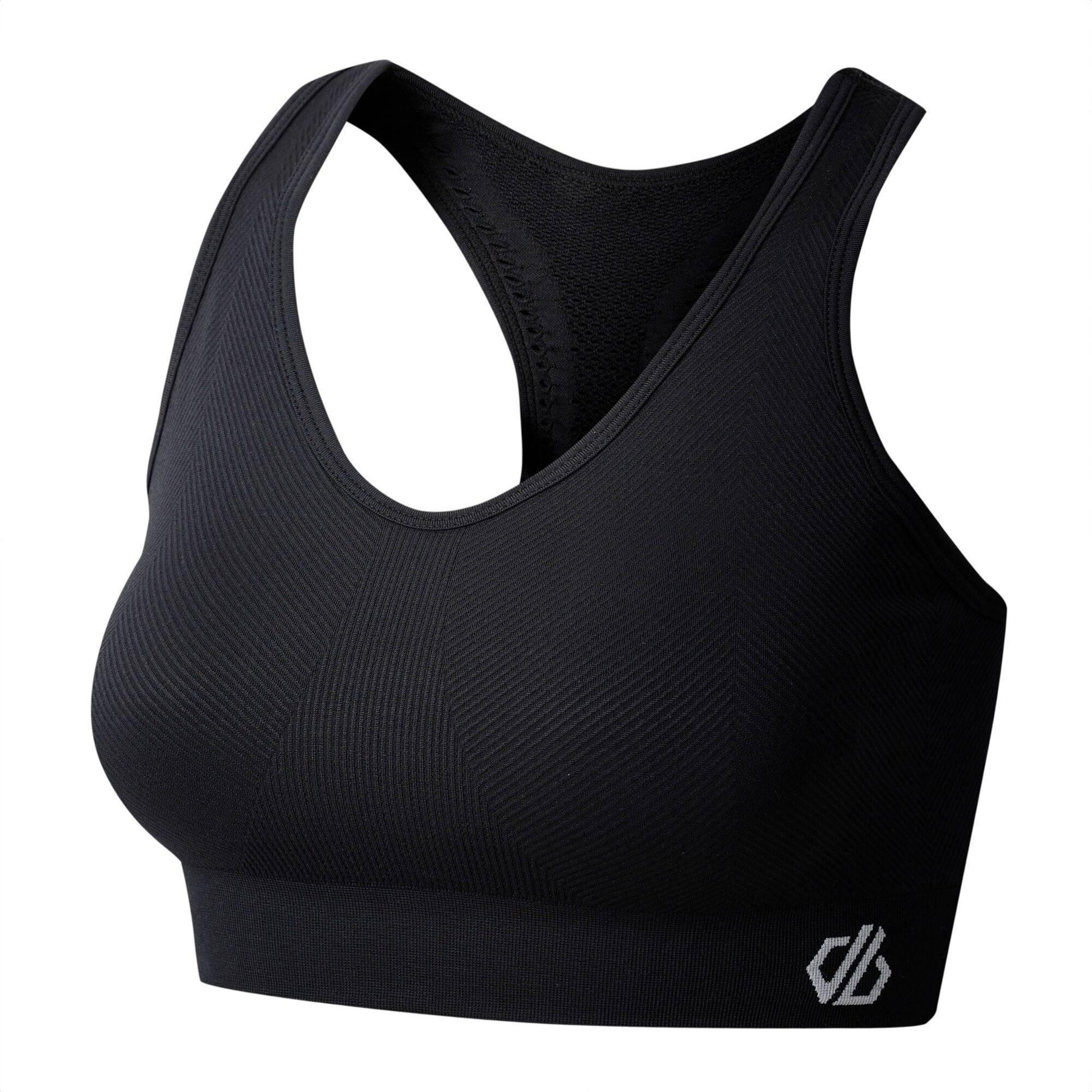 Black - Side - Dare 2B Womens-Ladies React Sports Bra