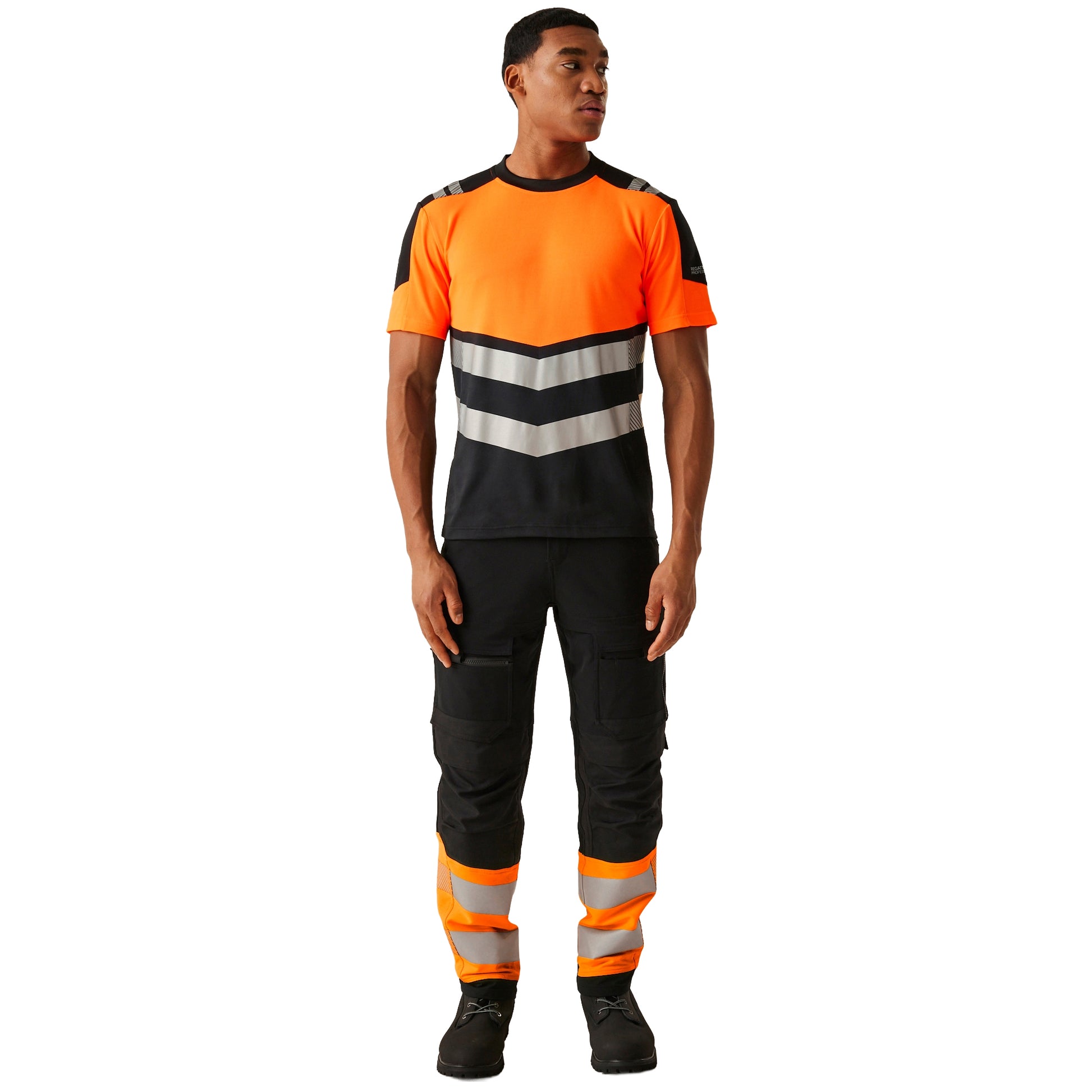 Black-Orange - Lifestyle - Regatta Professional Mens High-Vis T-Shirt