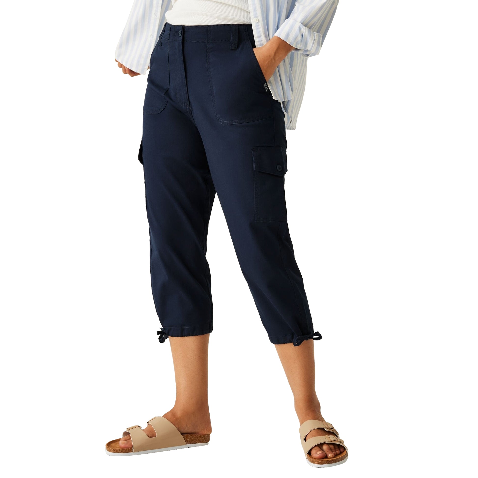 Navy - Lifestyle - Regatta Womens-Ladies Shorebella Capri Trousers