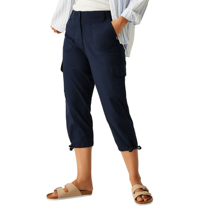 Navy - Lifestyle - Regatta Womens-Ladies Shorebella Capri Trousers