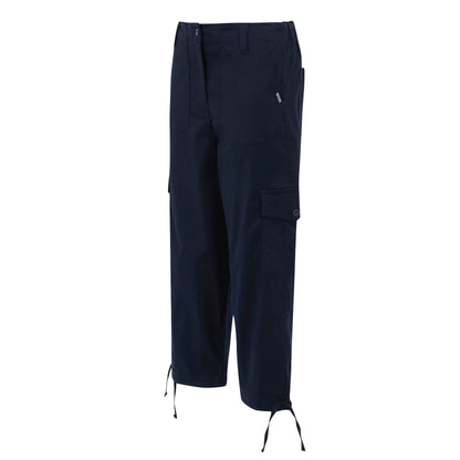 Navy - Side - Regatta Womens-Ladies Shorebella Capri Trousers