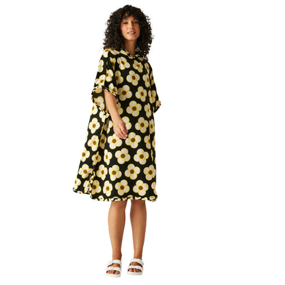 Black - Lifestyle - Regatta Womens-Ladies Orla Kiely II Spinning Flower Towelling Robe