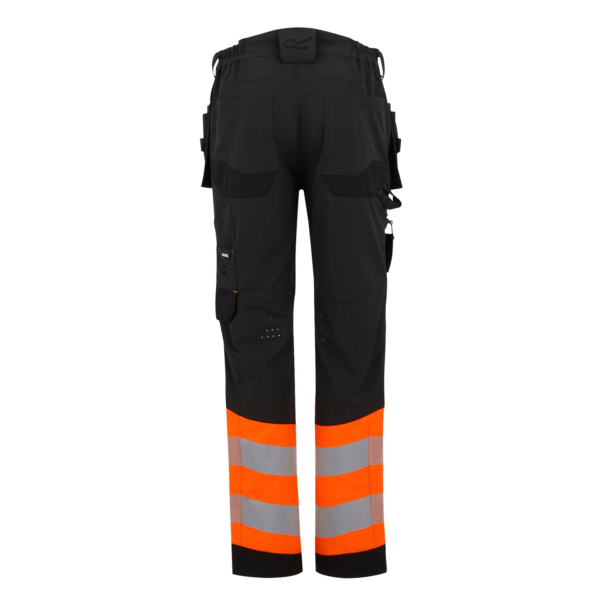 Black-Orange - Back - Regatta Professional Unisex Adult High-Vis Work Trousers