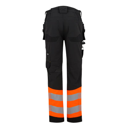 Black-Orange - Back - Regatta Professional Unisex Adult High-Vis Work Trousers