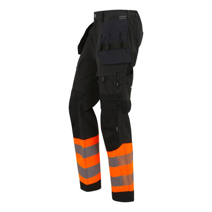 Black-Orange - Side - Regatta Professional Unisex Adult High-Vis Work Trousers