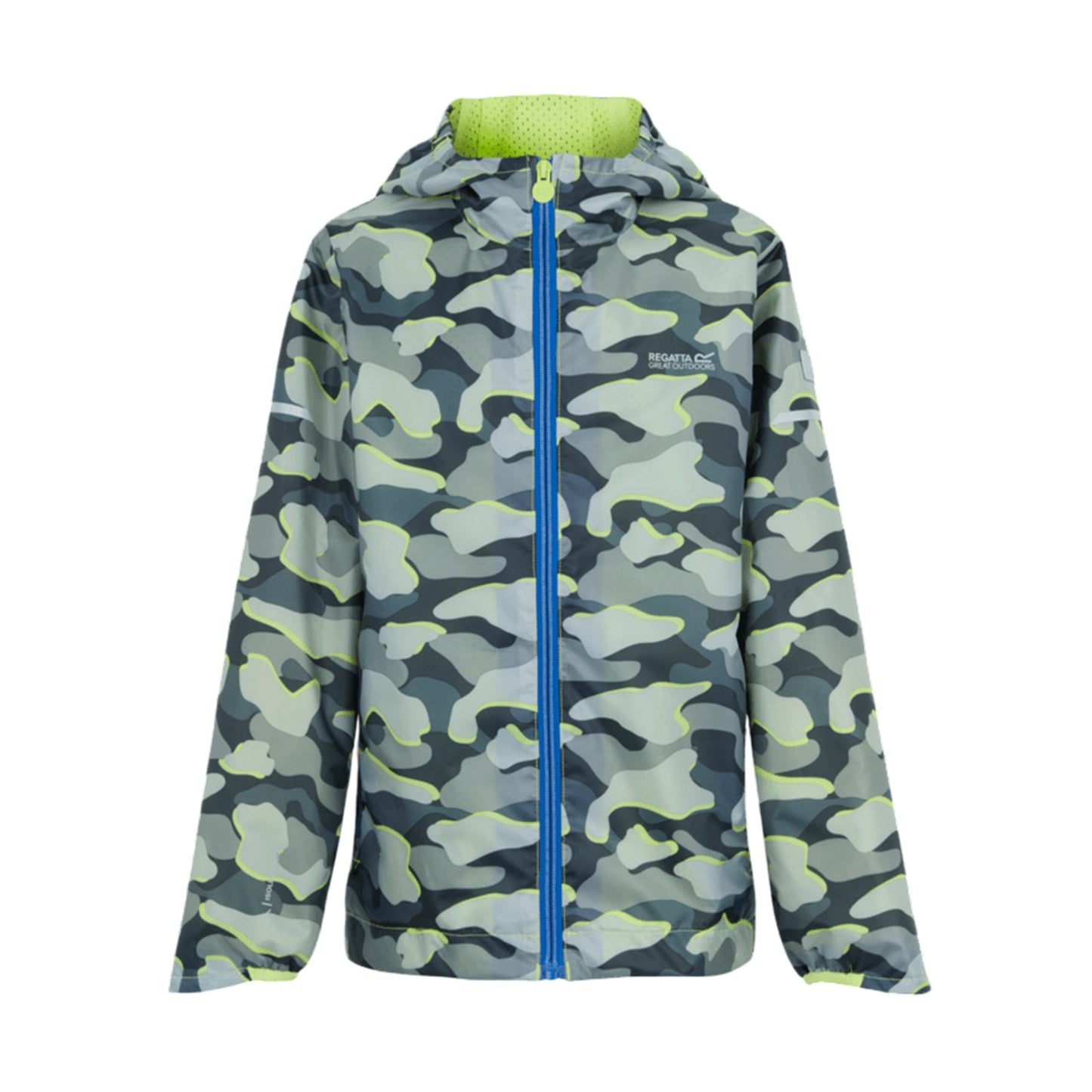 Dark Storm - Front - Regatta Childrens-Kids Lever II Camo Waterproof Jacket