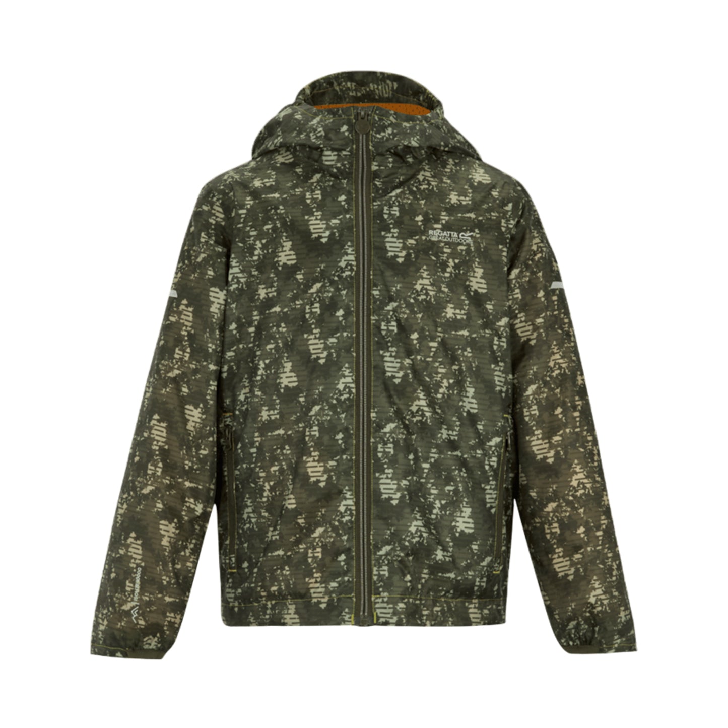 Light Sage - Front - Regatta Childrens-Kids Lever II Camo Waterproof Jacket