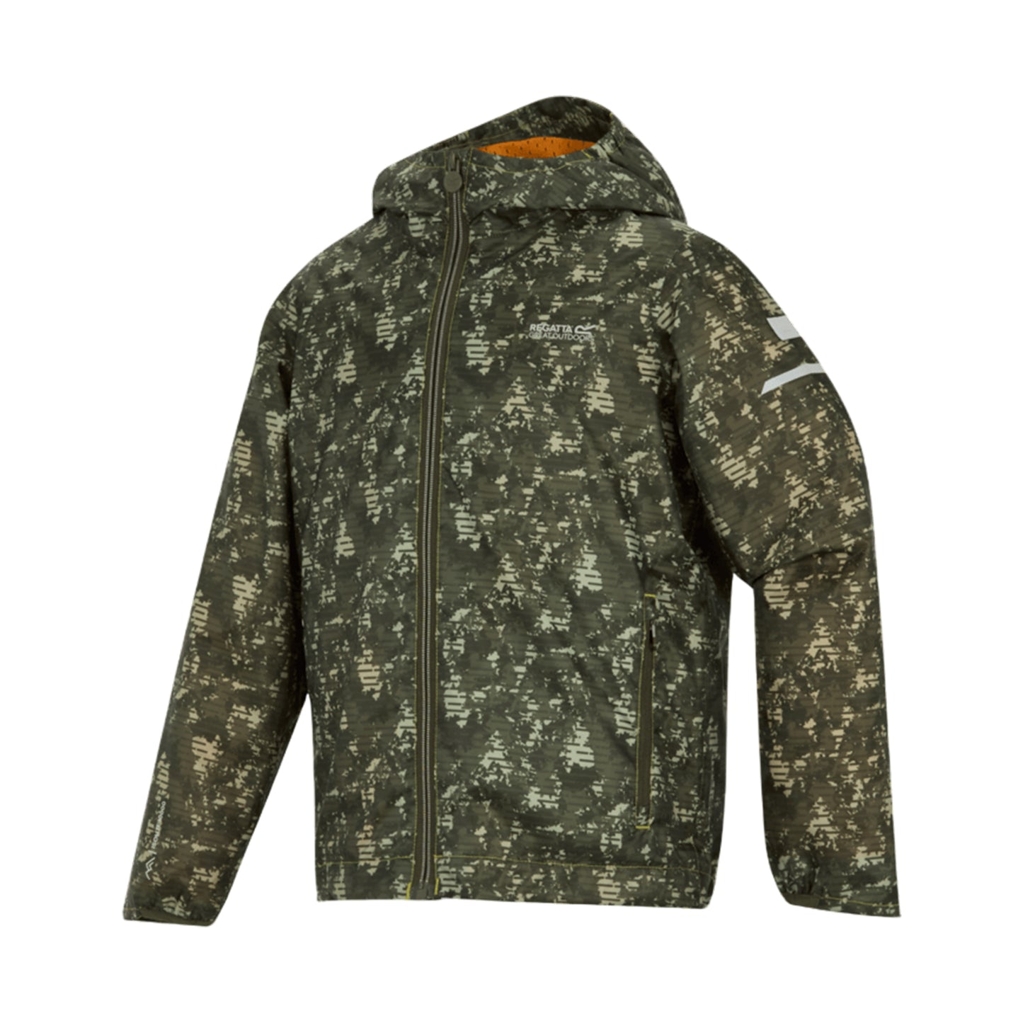 Light Sage - Side - Regatta Childrens-Kids Lever II Camo Waterproof Jacket