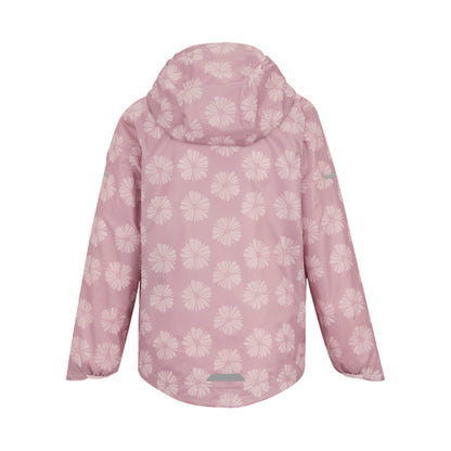 Powder Lilac-Pink Haze - Back - Regatta Childrens-Kids Lever II Camo Waterproof Jacket
