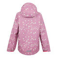 Lilas-Light Vanilla-Beaujolais - Back - Regatta Childrens-Kids Lever II Camo Waterproof Jacket
