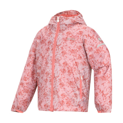 Pink Haze - Side - Regatta Childrens-Kids Lever II Camo Waterproof Jacket