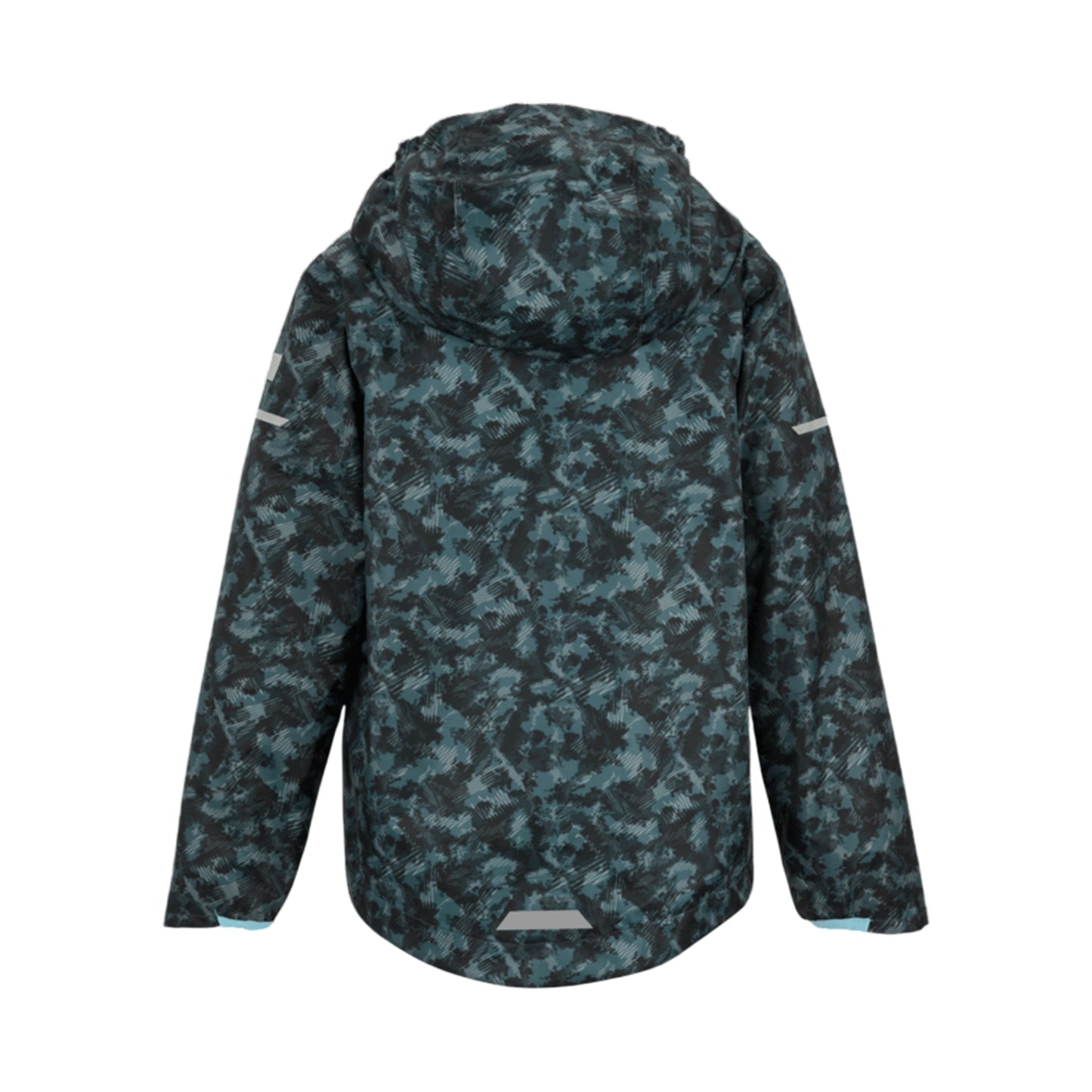 China Blue - Back - Regatta Childrens-Kids Lever II Camo Waterproof Jacket