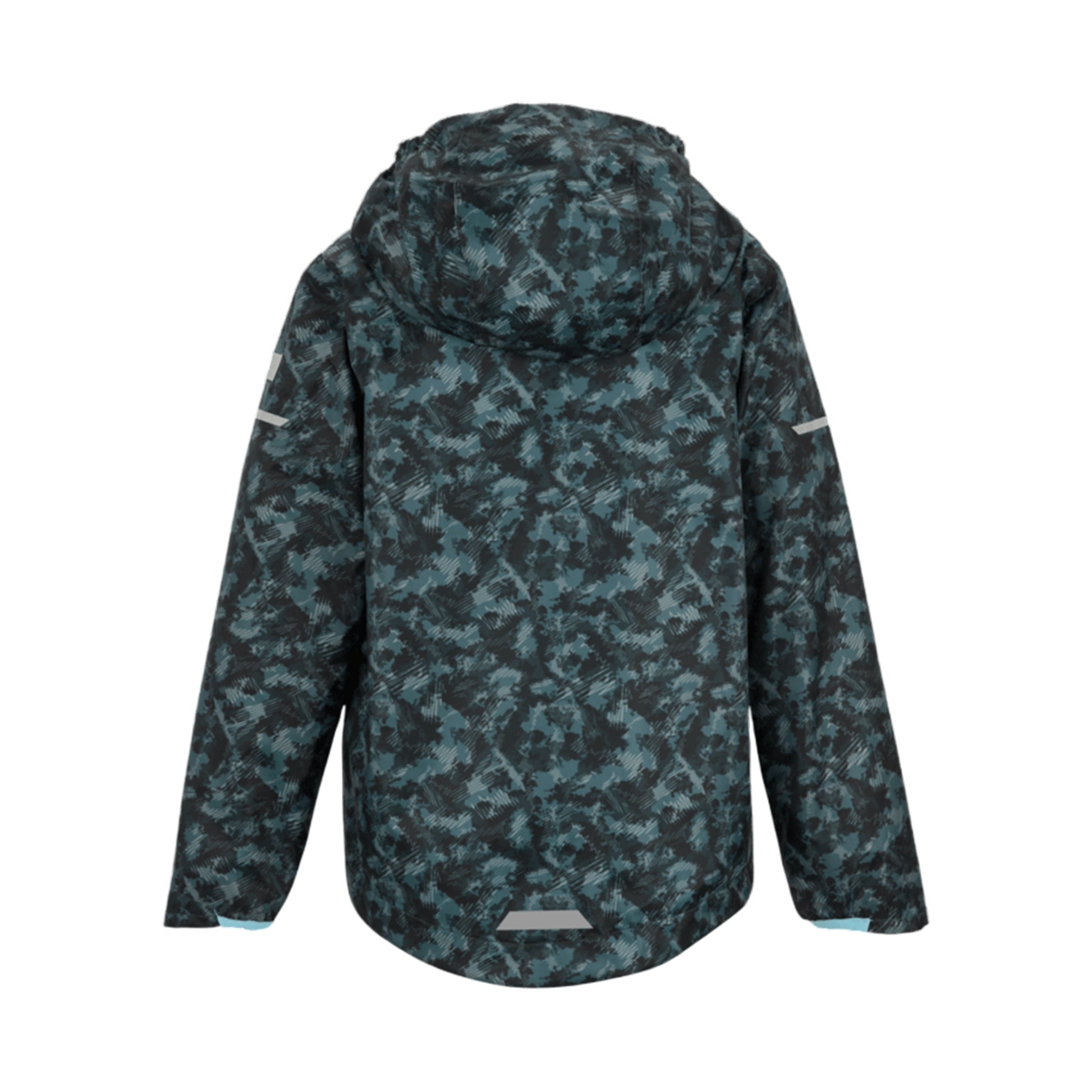China Blue - Back - Regatta Childrens-Kids Lever II Camo Waterproof Jacket