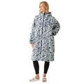 Navy-White - Lifestyle - Regatta Unisex Adult Large Floral Changing Robe