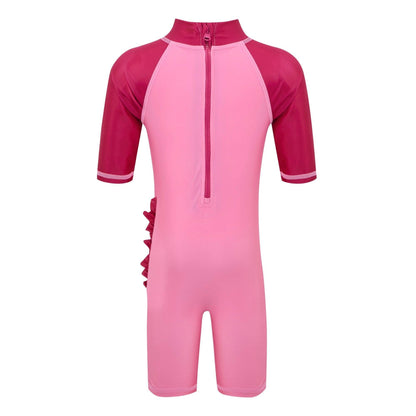 Sweet Pink - Back - Regatta Childrens-Kids Luna Unicorn One Piece Swimsuit