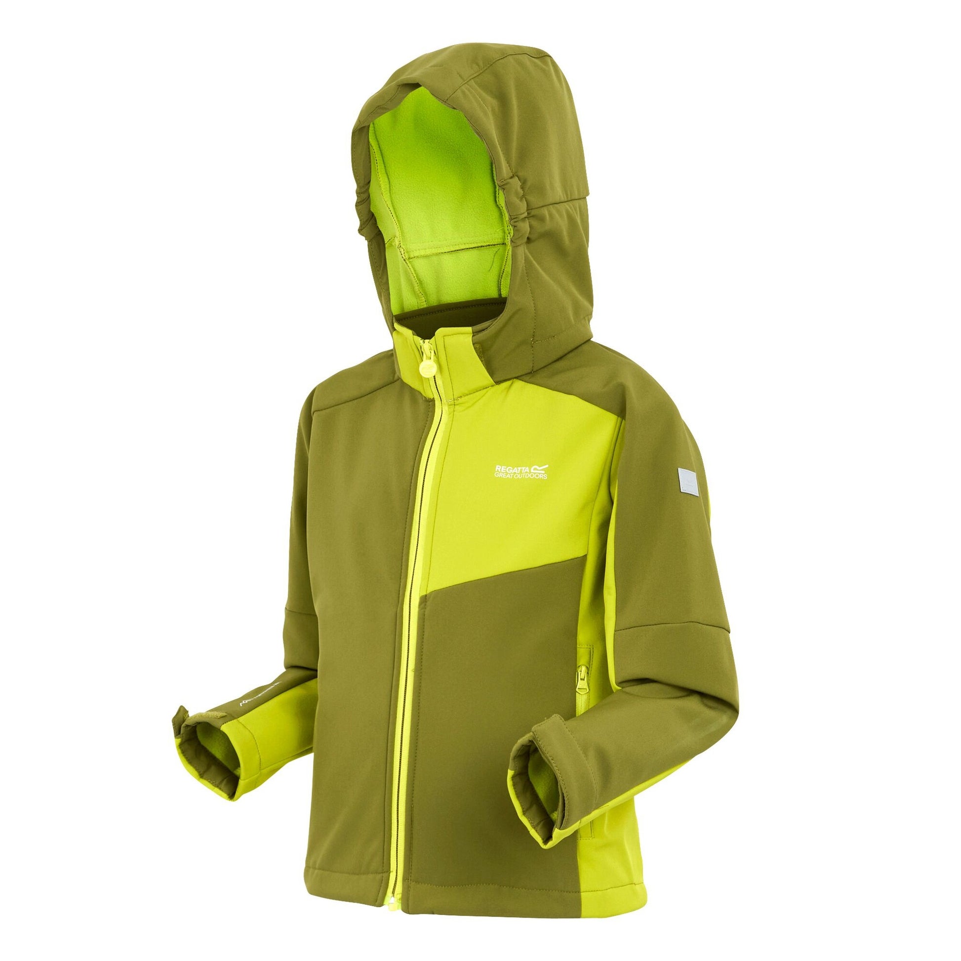 Nephrite Green-Grenoble Green - Side - Regatta Childrens-Kids Acidity VIII Soft Shell Jacket