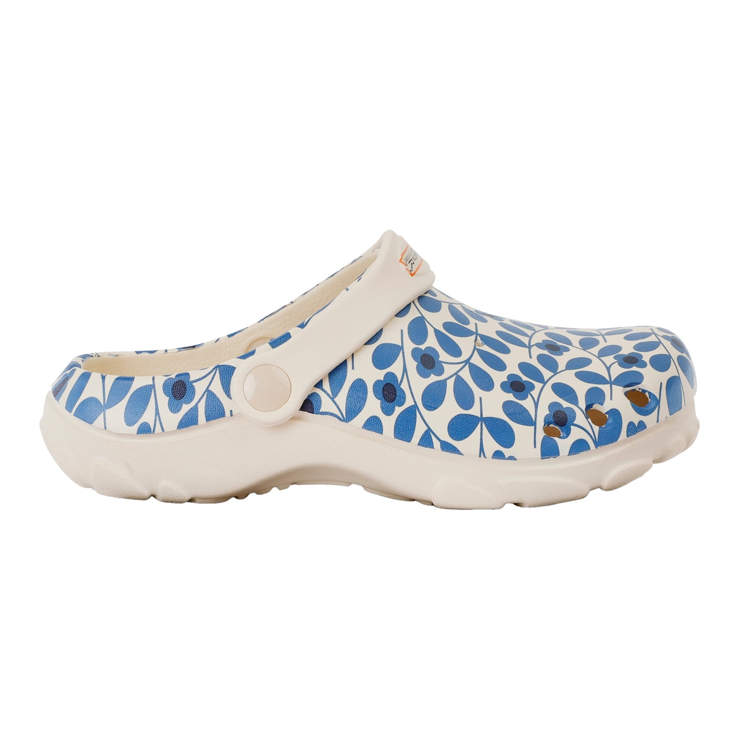 Blue - Side - Regatta Childrens-Kids Orla Kiely Jasmine Flower Clogs