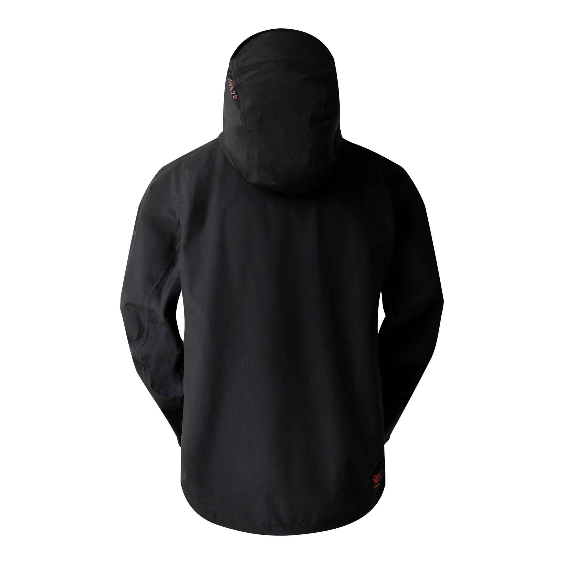 Black - Back - Dare 2B Mens Breathe Out Waterproof Jacket