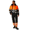 Black-Orange - Side - Regatta Professional Mens High-Vis Waterproof Jacket