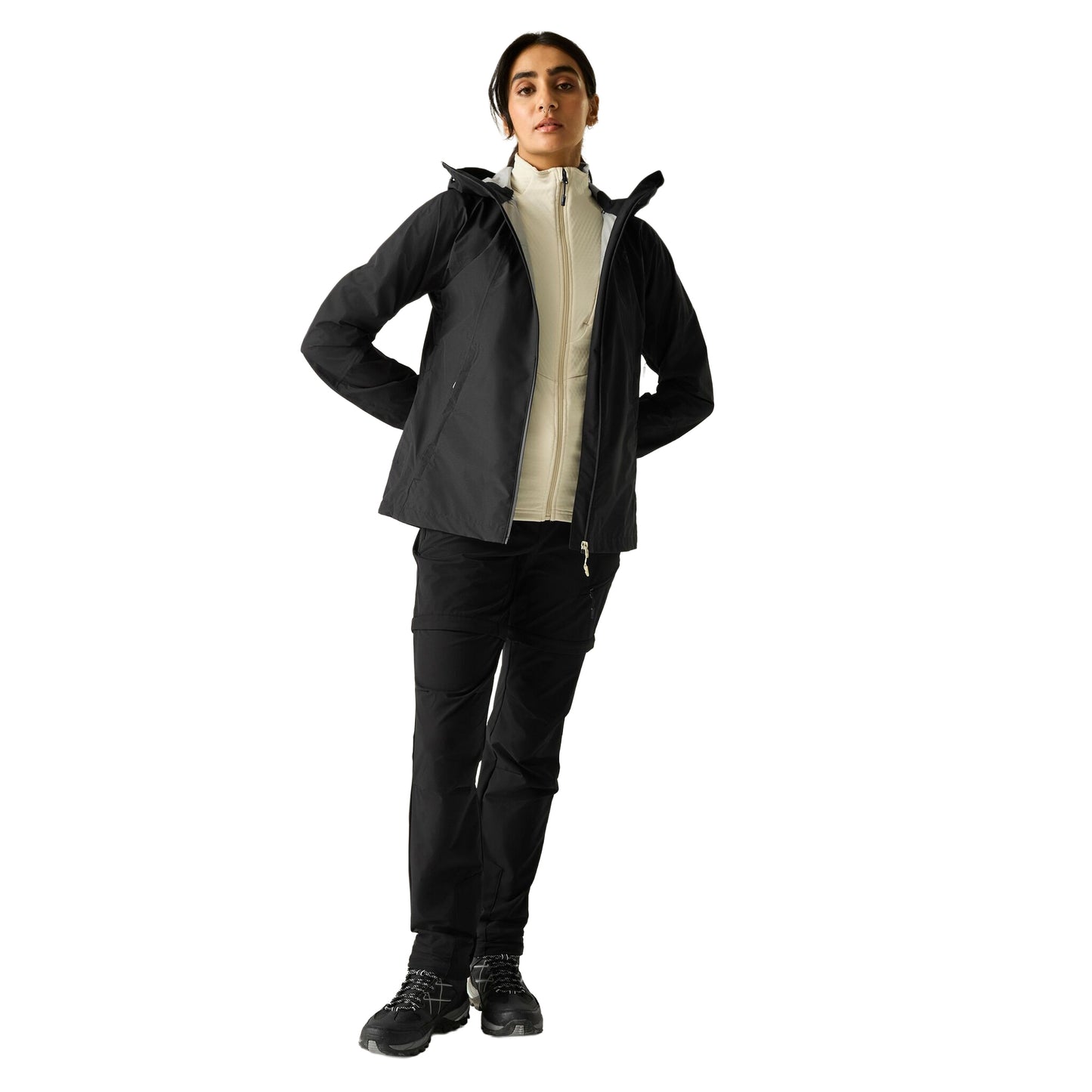 Black - Side - Dare 2B Womens-Ladies Breathe Easy Waterproof Jacket
