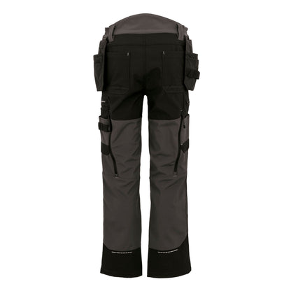 Slate Grey-Black - Back - Regatta Professional Unisex Adult 4 Way Stretch Work Trousers