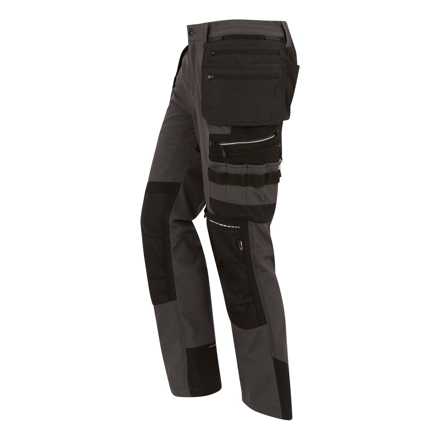 Slate Grey-Black - Side - Regatta Professional Unisex Adult 4 Way Stretch Work Trousers