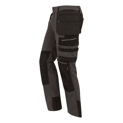 Slate Grey-Black - Side - Regatta Professional Unisex Adult 4 Way Stretch Work Trousers